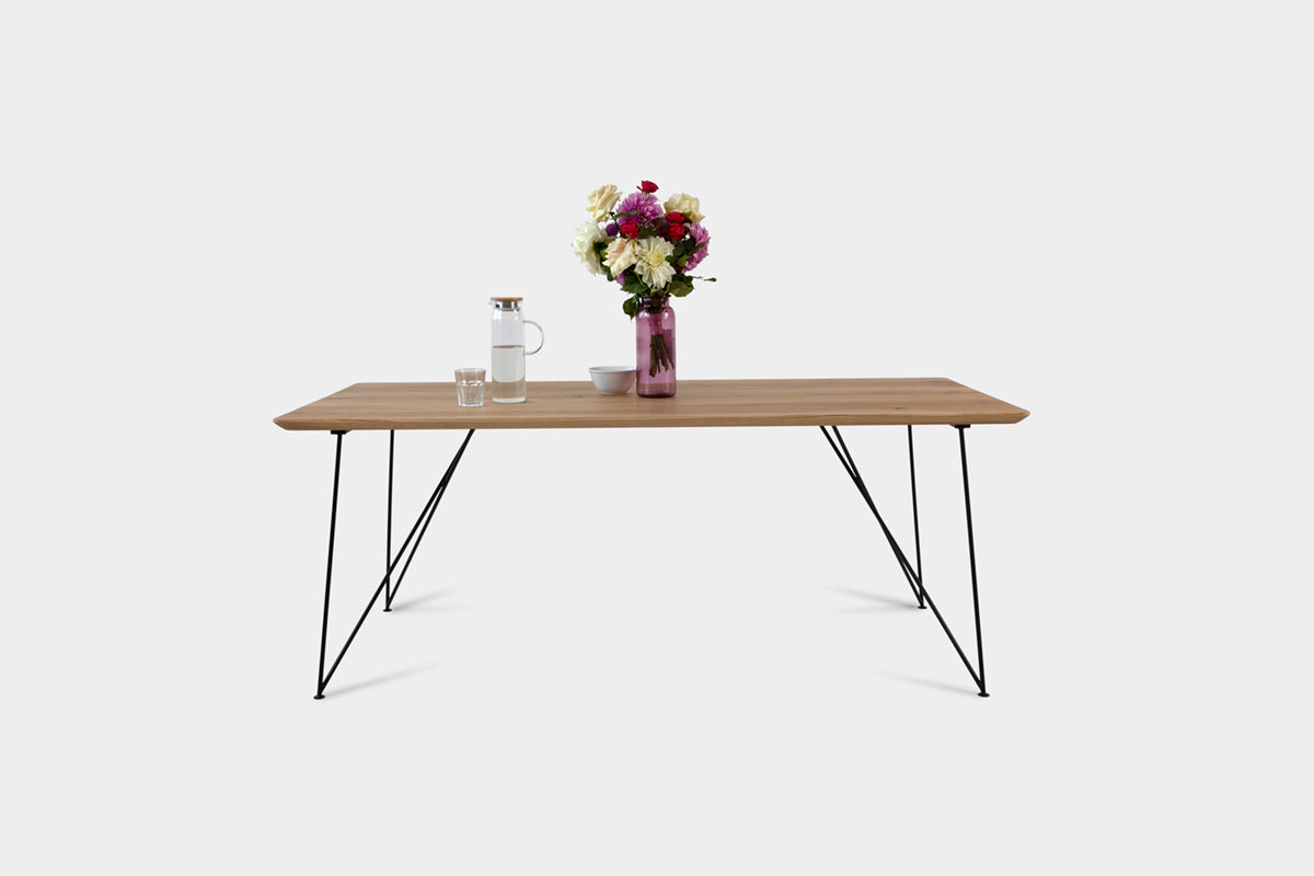 Bauhaus Walnut Dining Table on Metal Legs | AEMILIA-Hardman Design