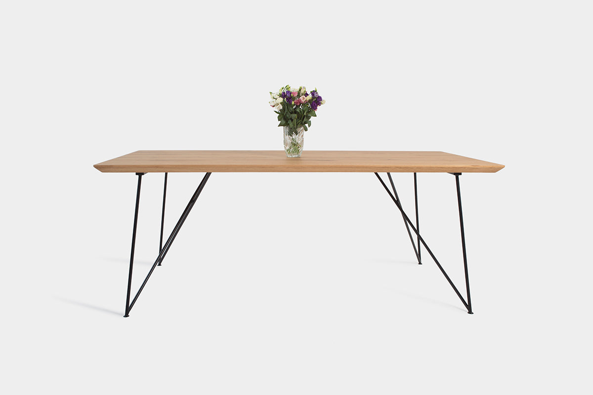 Bauhaus Walnut Dining Table on Metal Legs | AEMILIA-Hardman Design