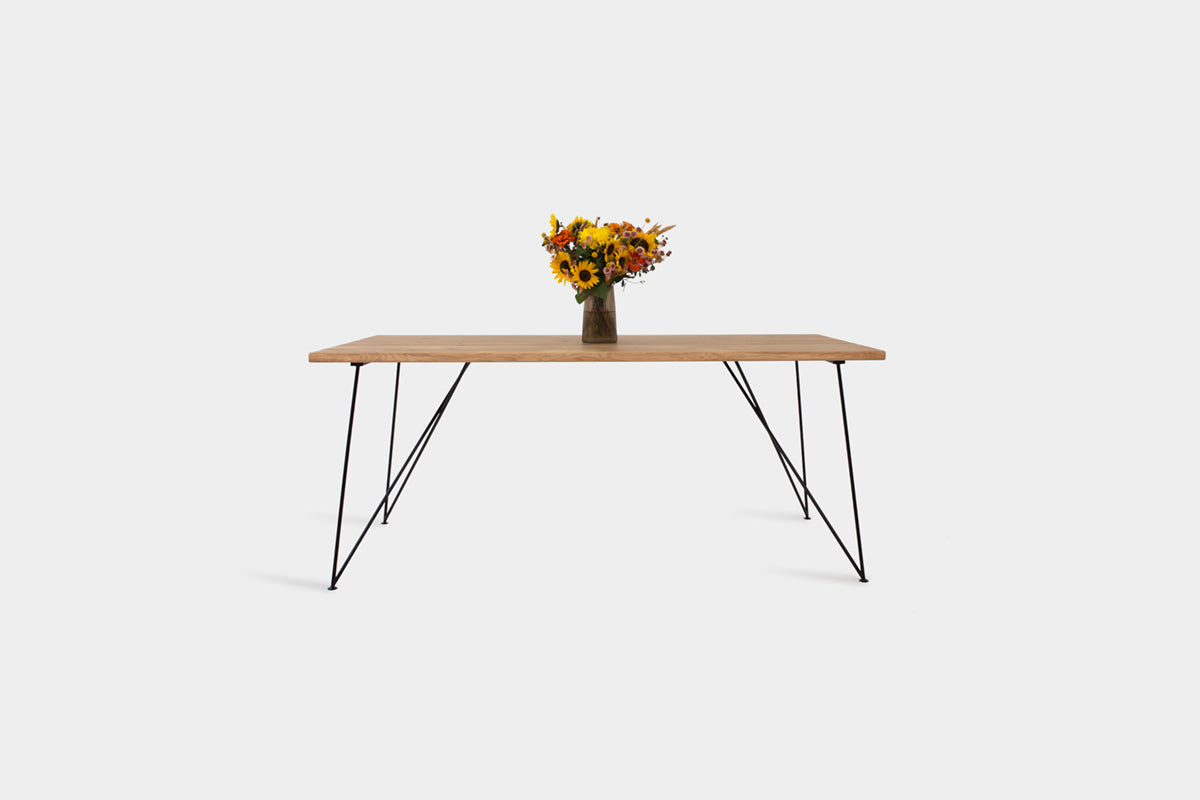 Bauhaus Walnut Dining Table on Metal Legs | AEMILIA-Hardman Design