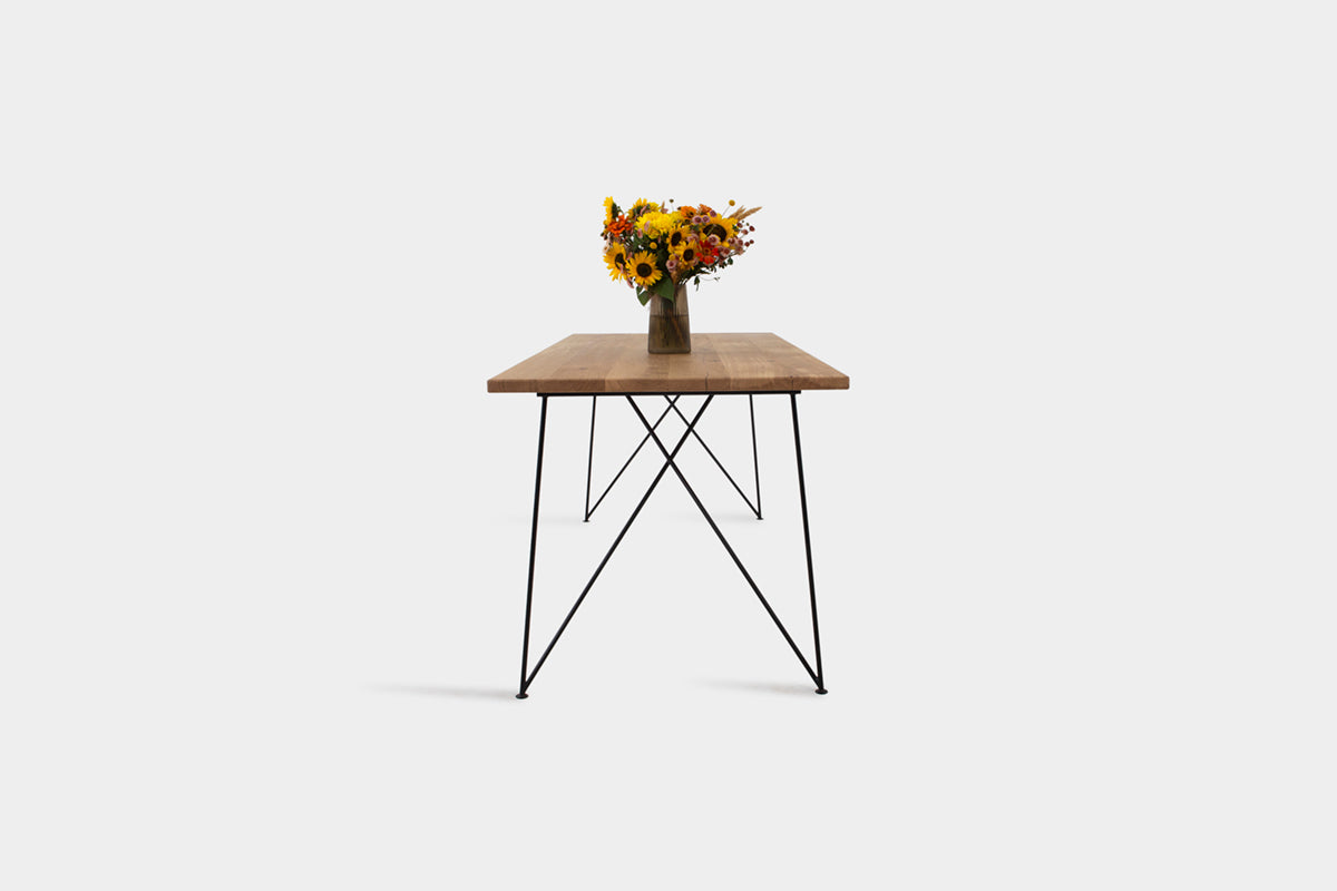 Bauhaus Walnut Dining Table on Metal Legs | AEMILIA-Hardman Design