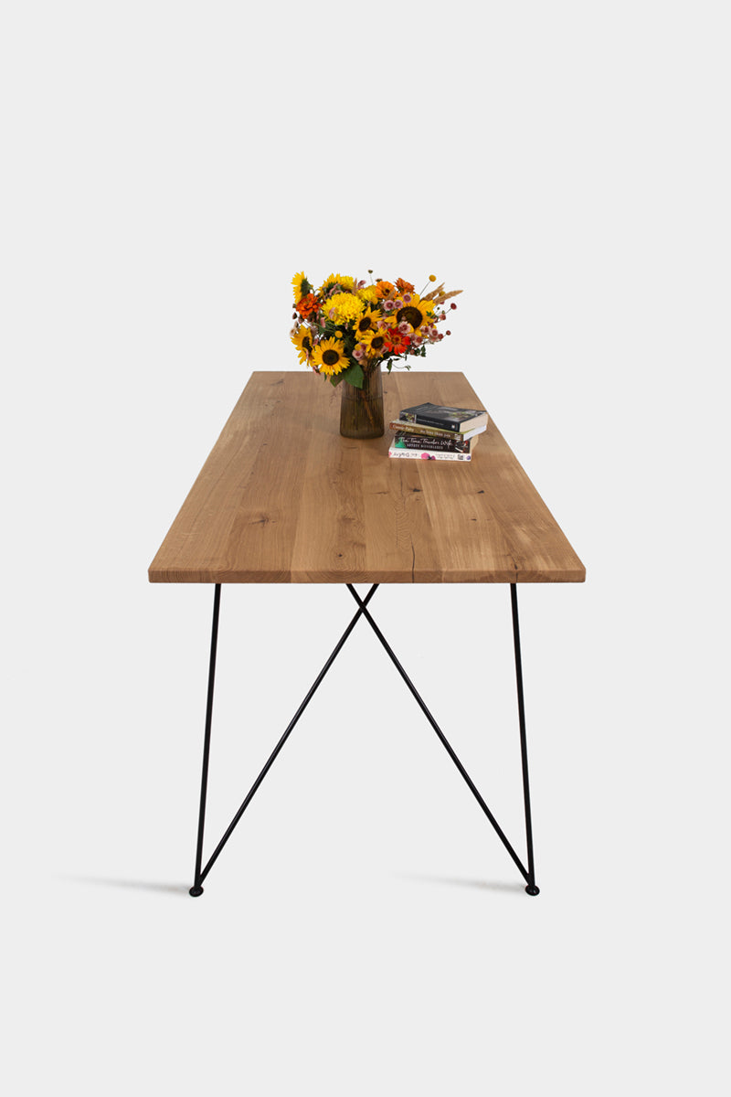 Bauhaus Walnut Dining Table on Metal Legs | AEMILIA-Hardman Design