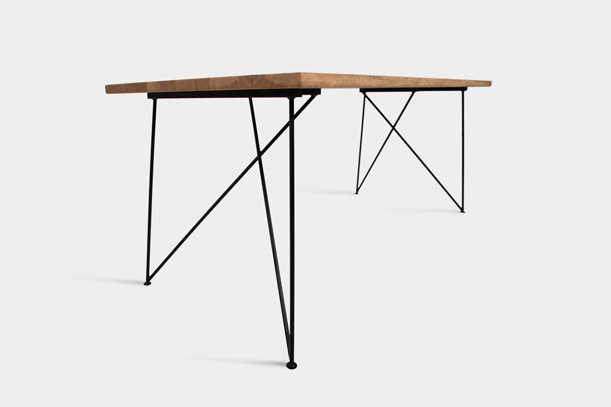 Bauhaus Walnut Dining Table on Metal Legs | AEMILIA-Hardman Design