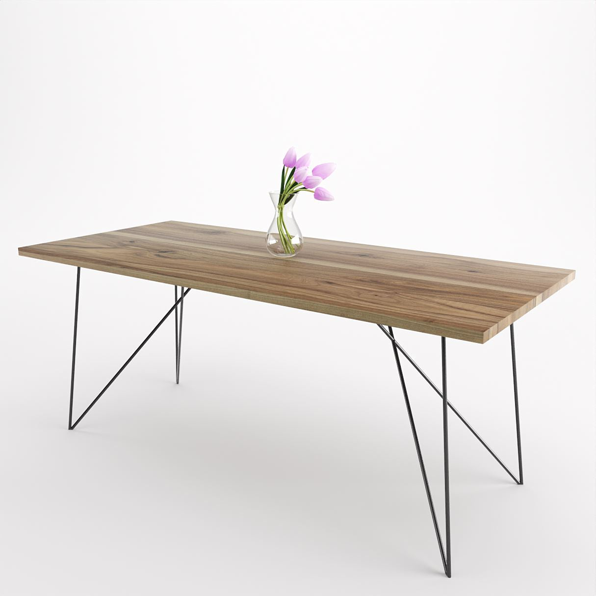Bauhaus Walnut Dining Table on Metal Legs | AEMILIA-Hardman Design