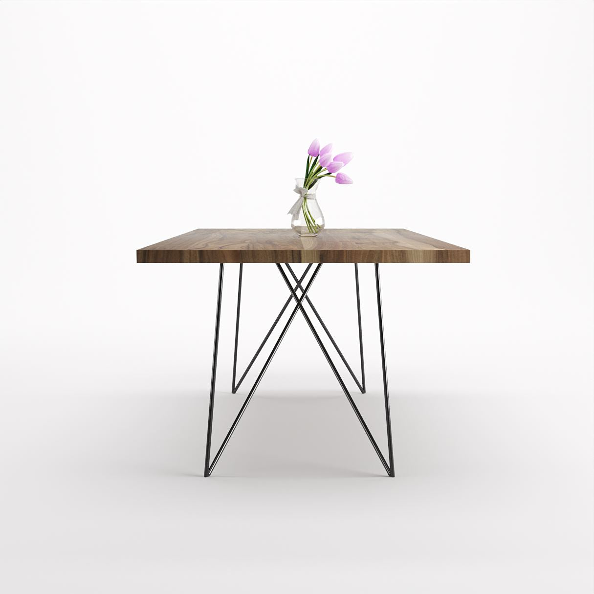 Bauhaus Walnut Dining Table on Metal Legs | AEMILIA-Hardman Design