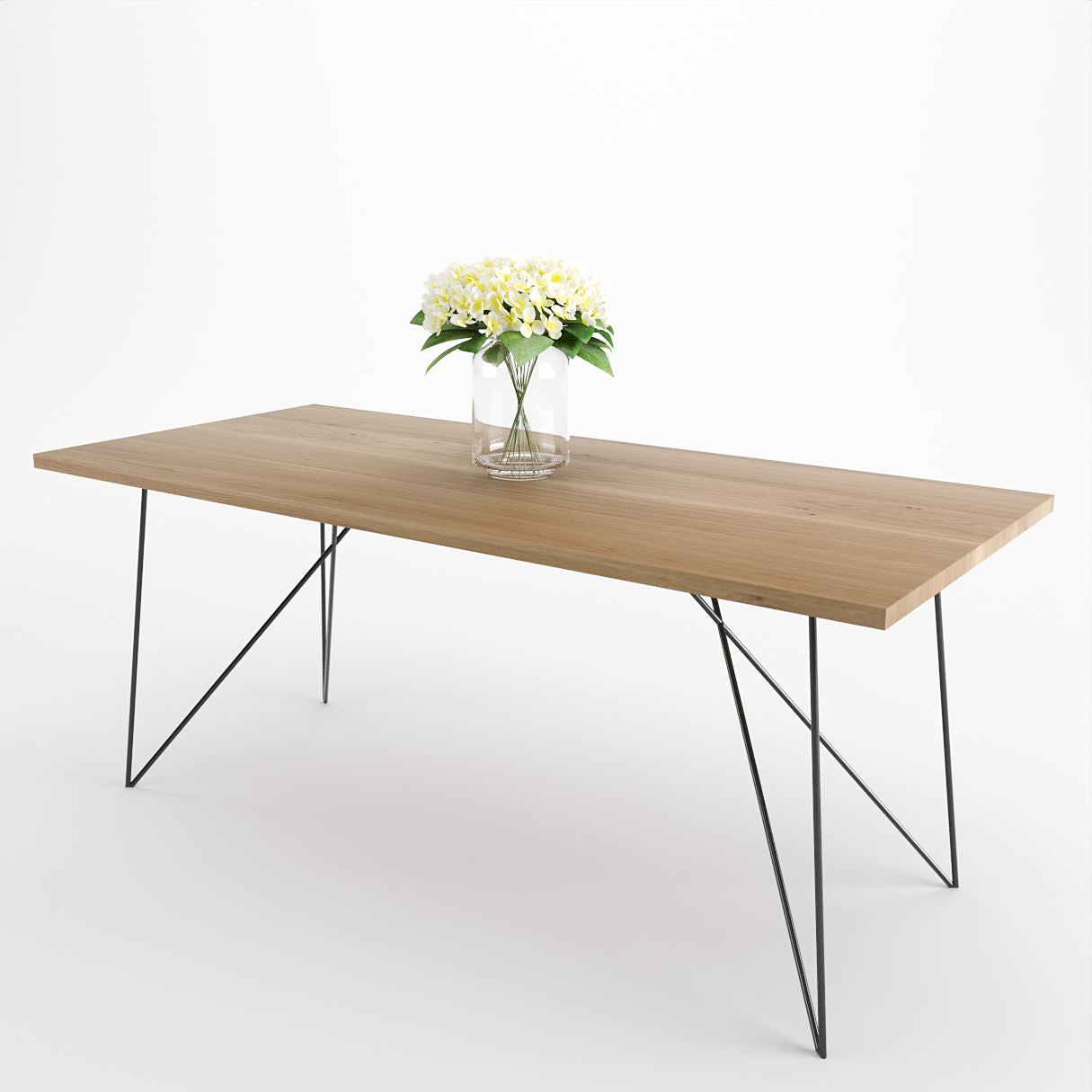 Bauhaus Walnut Dining Table on Metal Legs | AEMILIA-Hardman Design