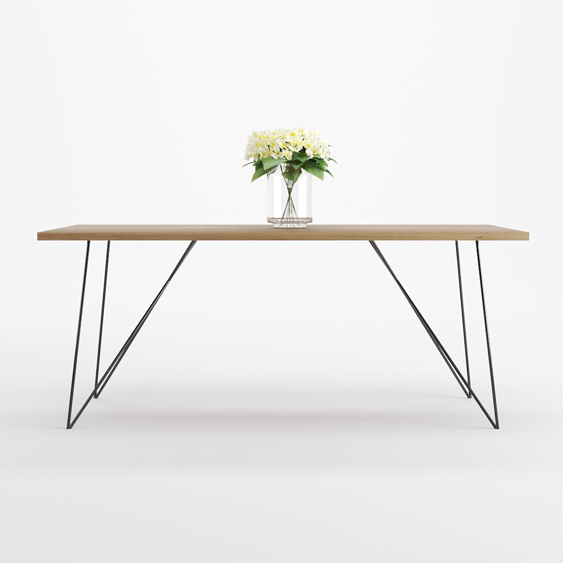 Bauhaus Walnut Dining Table on Metal Legs | AEMILIA-Hardman Design