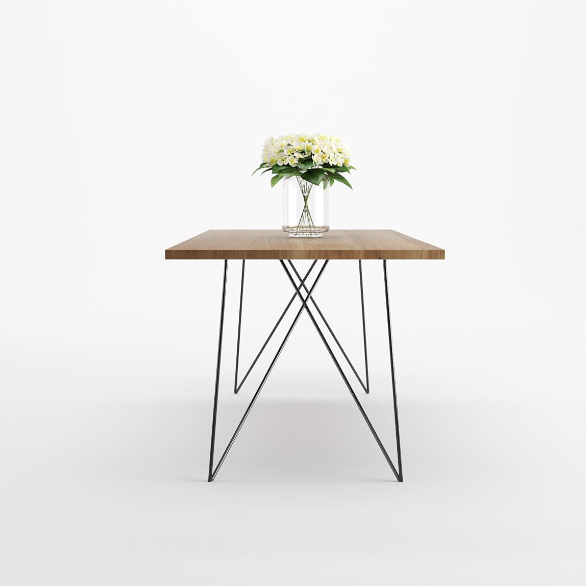 Bauhaus Walnut Dining Table on Metal Legs | AEMILIA-Hardman Design