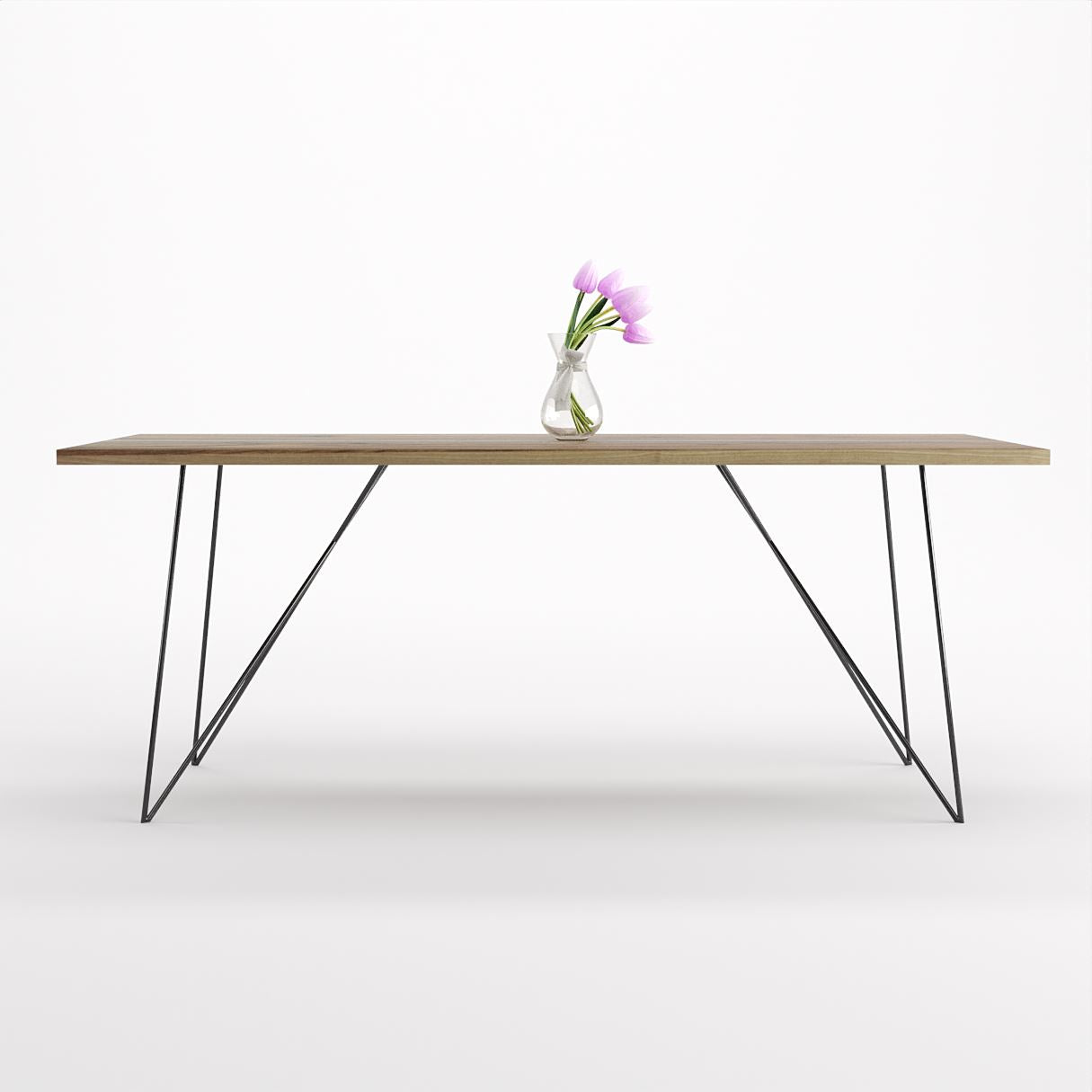Bauhaus Walnut Dining Table on Metal Legs | AEMILIA-Hardman Design