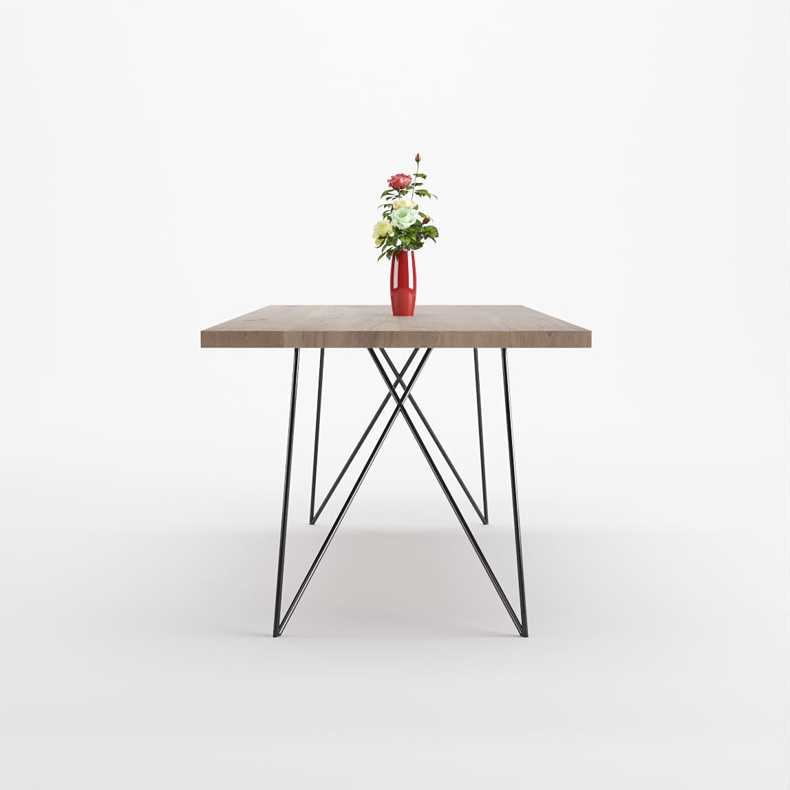 Bauhaus Walnut Dining Table on Metal Legs | AEMILIA-Hardman Design