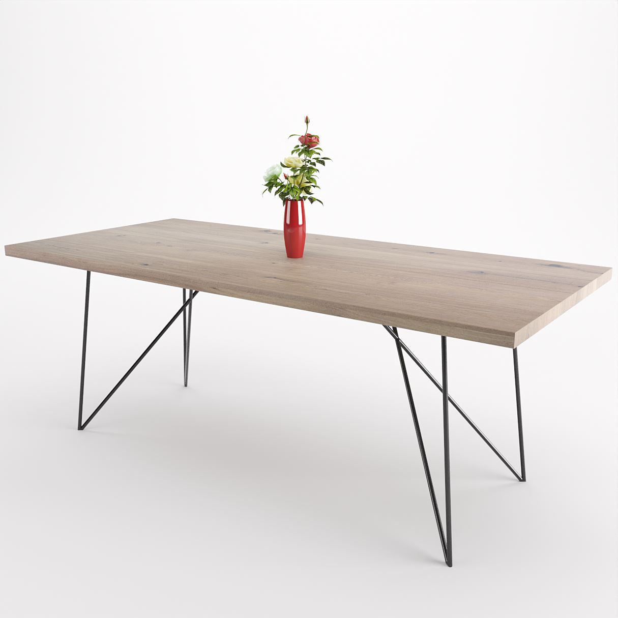 Bauhaus Walnut Dining Table on Metal Legs | AEMILIA-Hardman Design