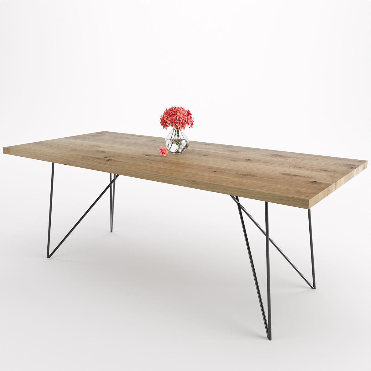 Bauhaus Walnut Dining Table on Metal Legs | AEMILIA-Hardman Design
