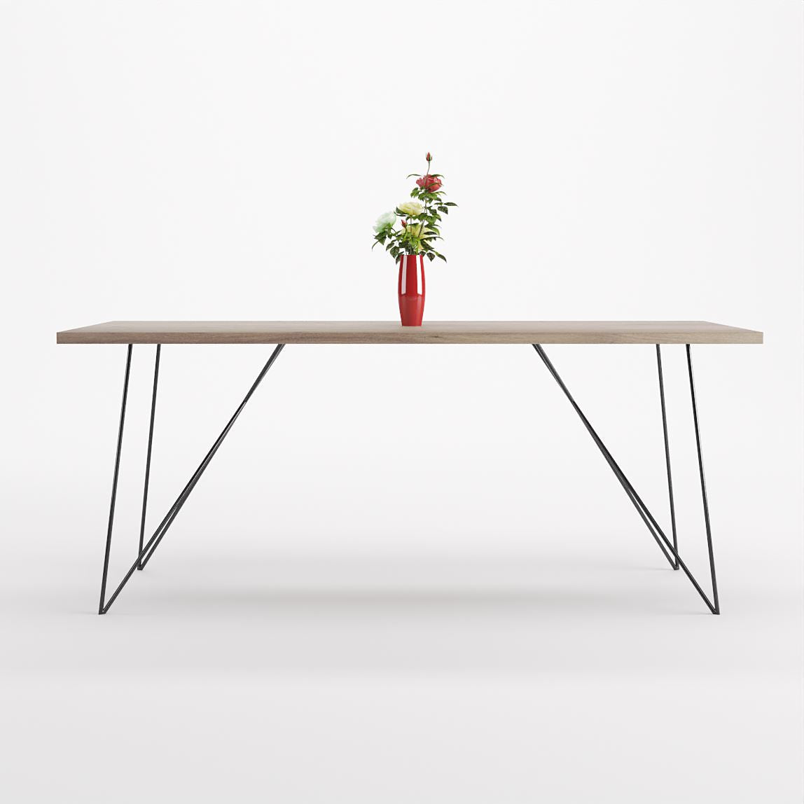 Bauhaus Walnut Dining Table on Metal Legs | AEMILIA-Hardman Design