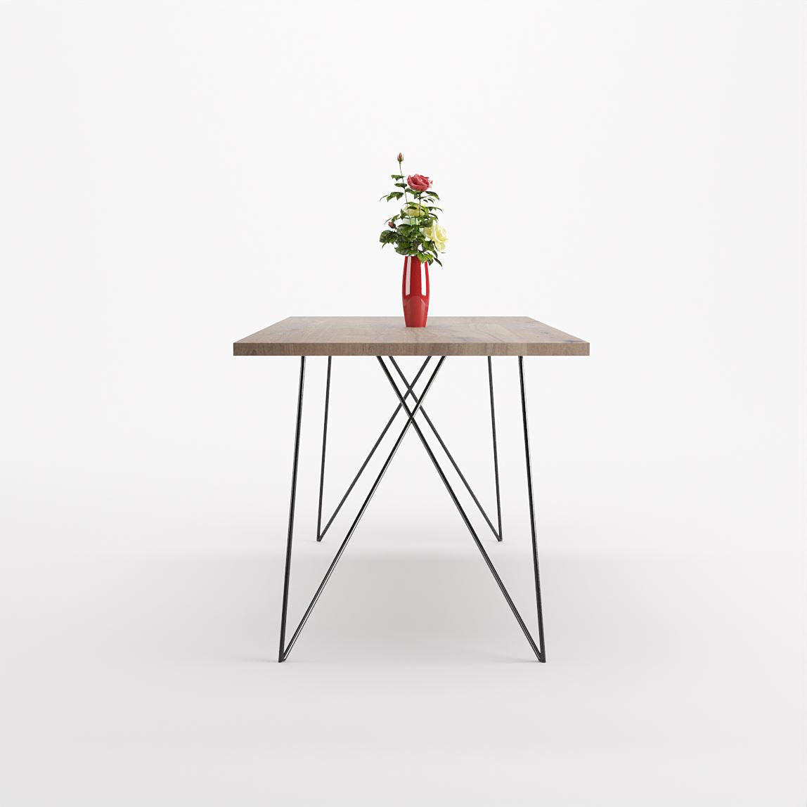 Bauhaus Walnut Dining Table on Metal Legs | AEMILIA-Hardman Design