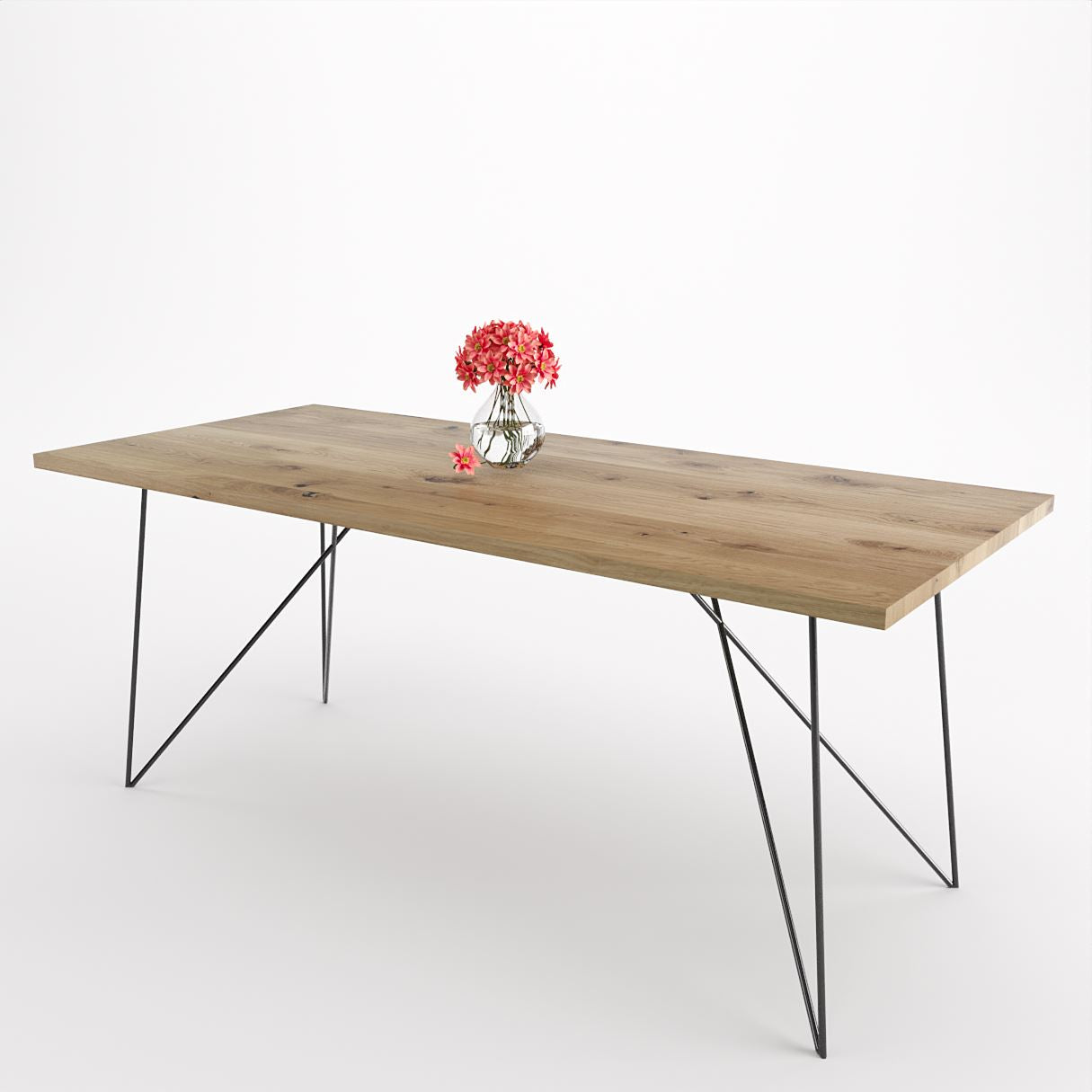 Bauhaus Walnut Dining Table on Metal Legs | AEMILIA-Hardman Design