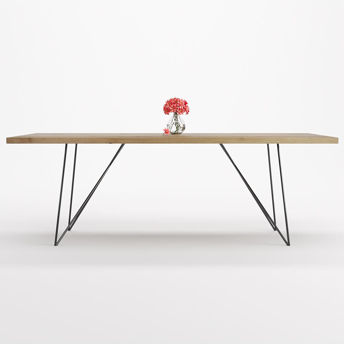 Bauhaus Walnut Dining Table on Metal Legs | AEMILIA-Hardman Design