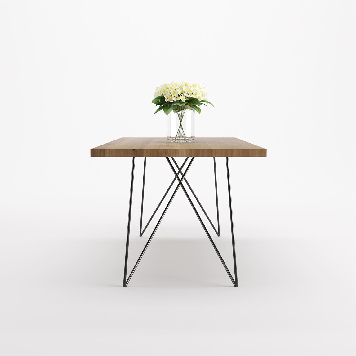Bauhaus Walnut Dining Table on Metal Legs | AEMILIA-Hardman Design