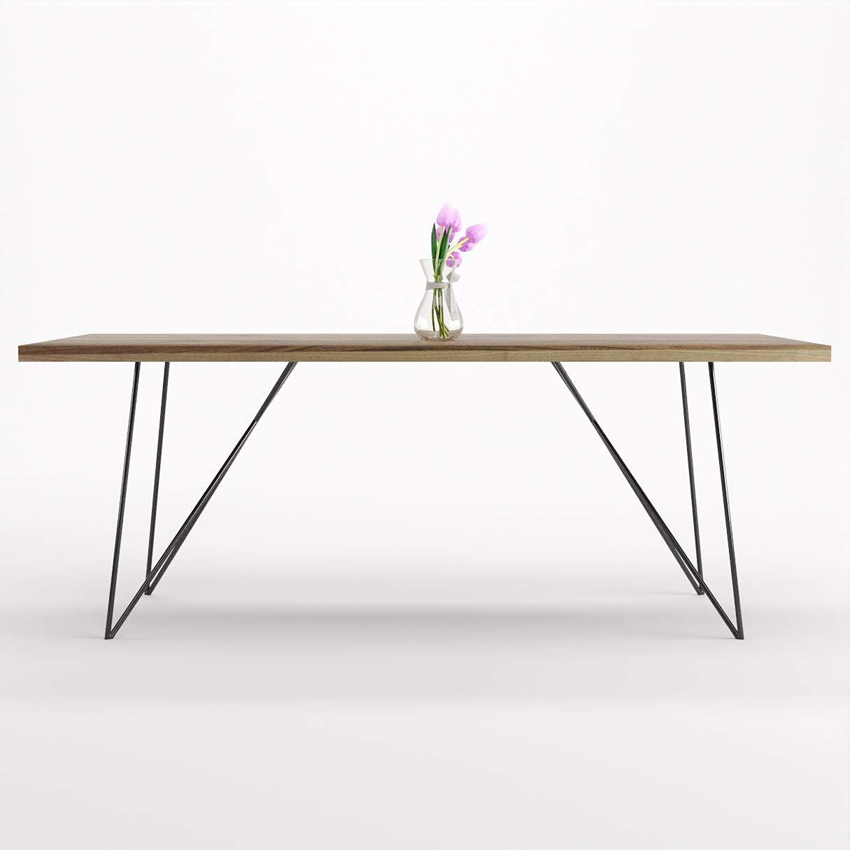Bauhaus Walnut Dining Table on Metal Legs | AEMILIA-Hardman Design