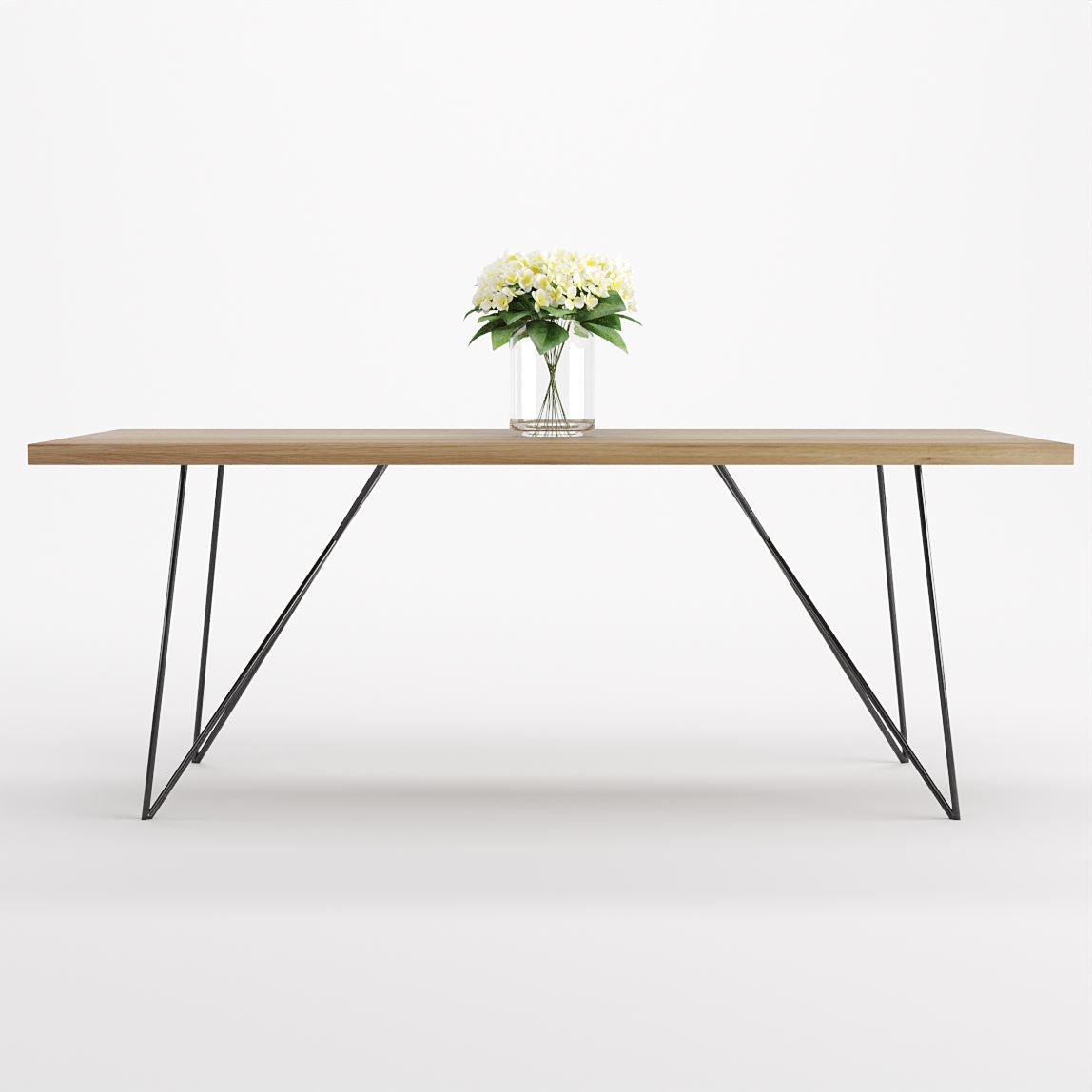 Bauhaus Walnut Dining Table on Metal Legs | AEMILIA-Hardman Design