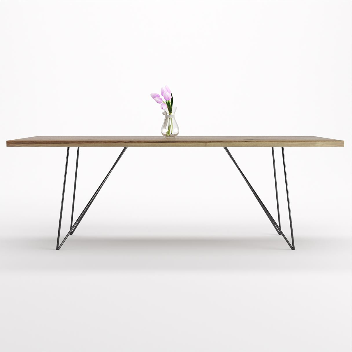 Bauhaus Walnut Dining Table on Metal Legs | AEMILIA-Hardman Design