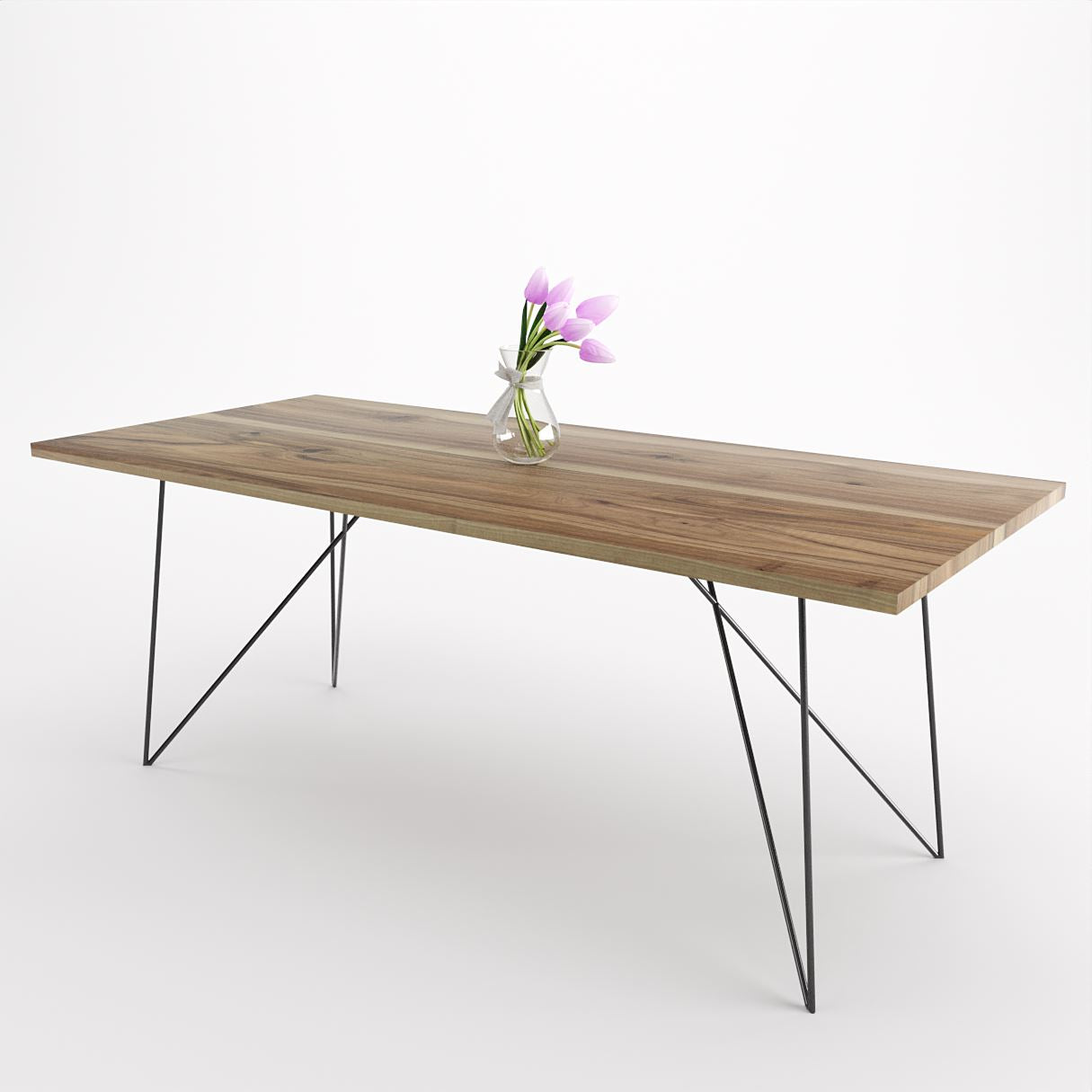 Bauhaus Walnut Dining Table on Metal Legs | AEMILIA-Hardman Design