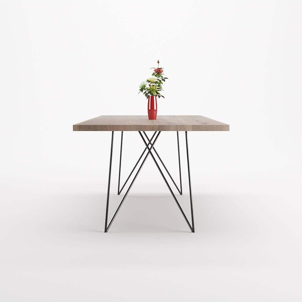 Bauhaus Walnut Dining Table on Metal Legs | AEMILIA-Hardman Design