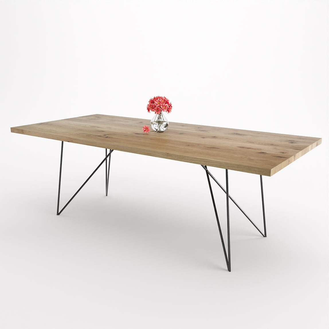 Bauhaus Walnut Dining Table on Metal Legs | AEMILIA-Hardman Design