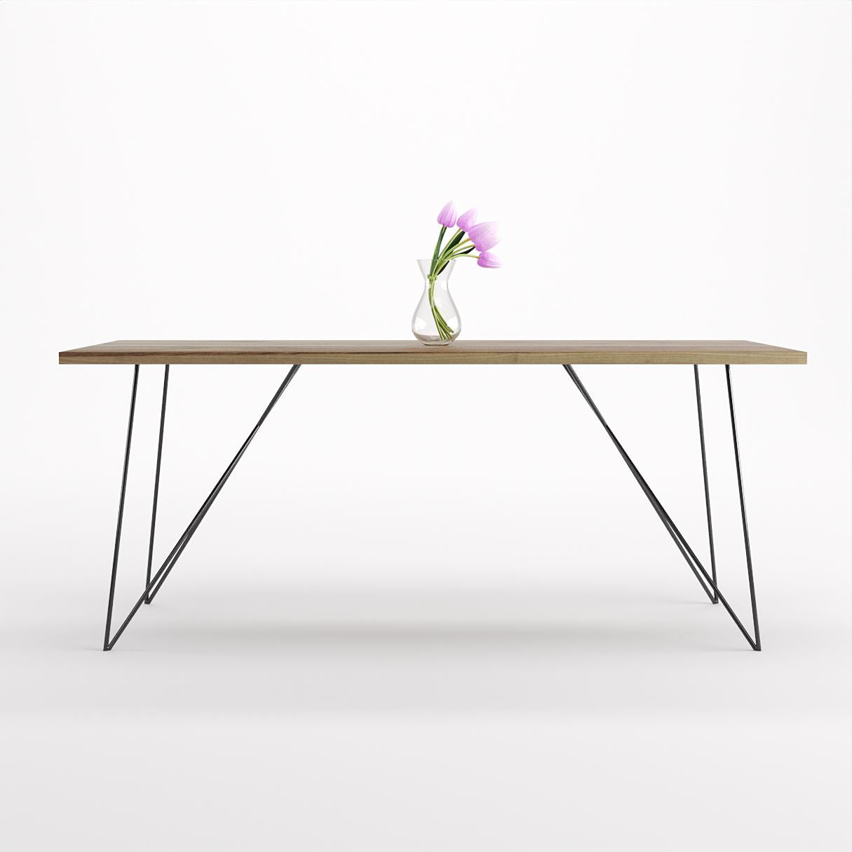 Bauhaus Walnut Dining Table on Metal Legs | AEMILIA-Hardman Design