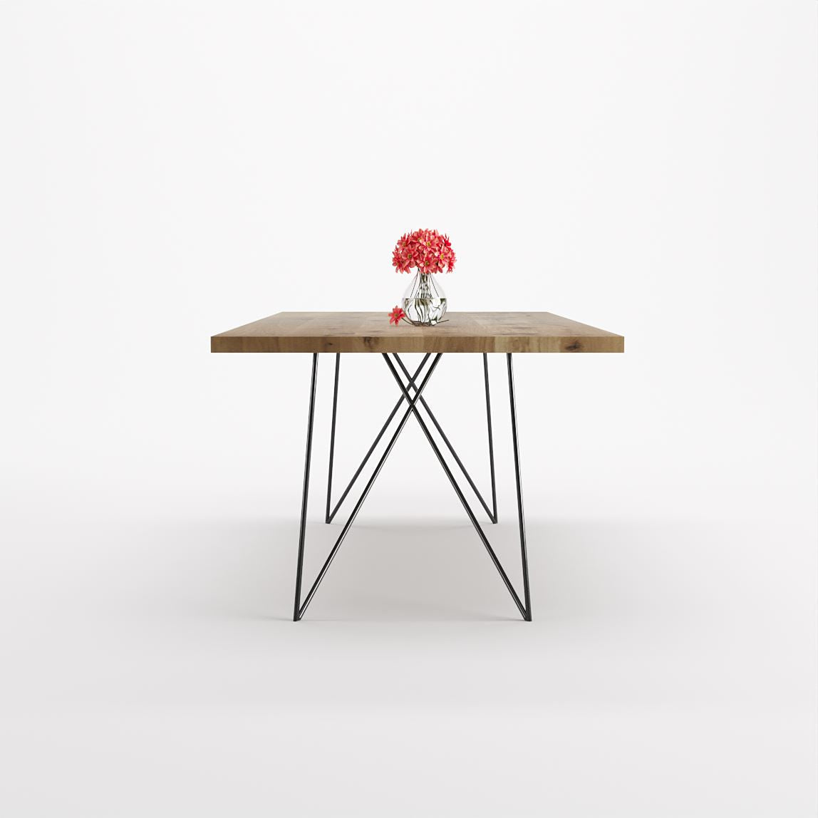 Bauhaus Walnut Dining Table on Metal Legs | AEMILIA-Hardman Design