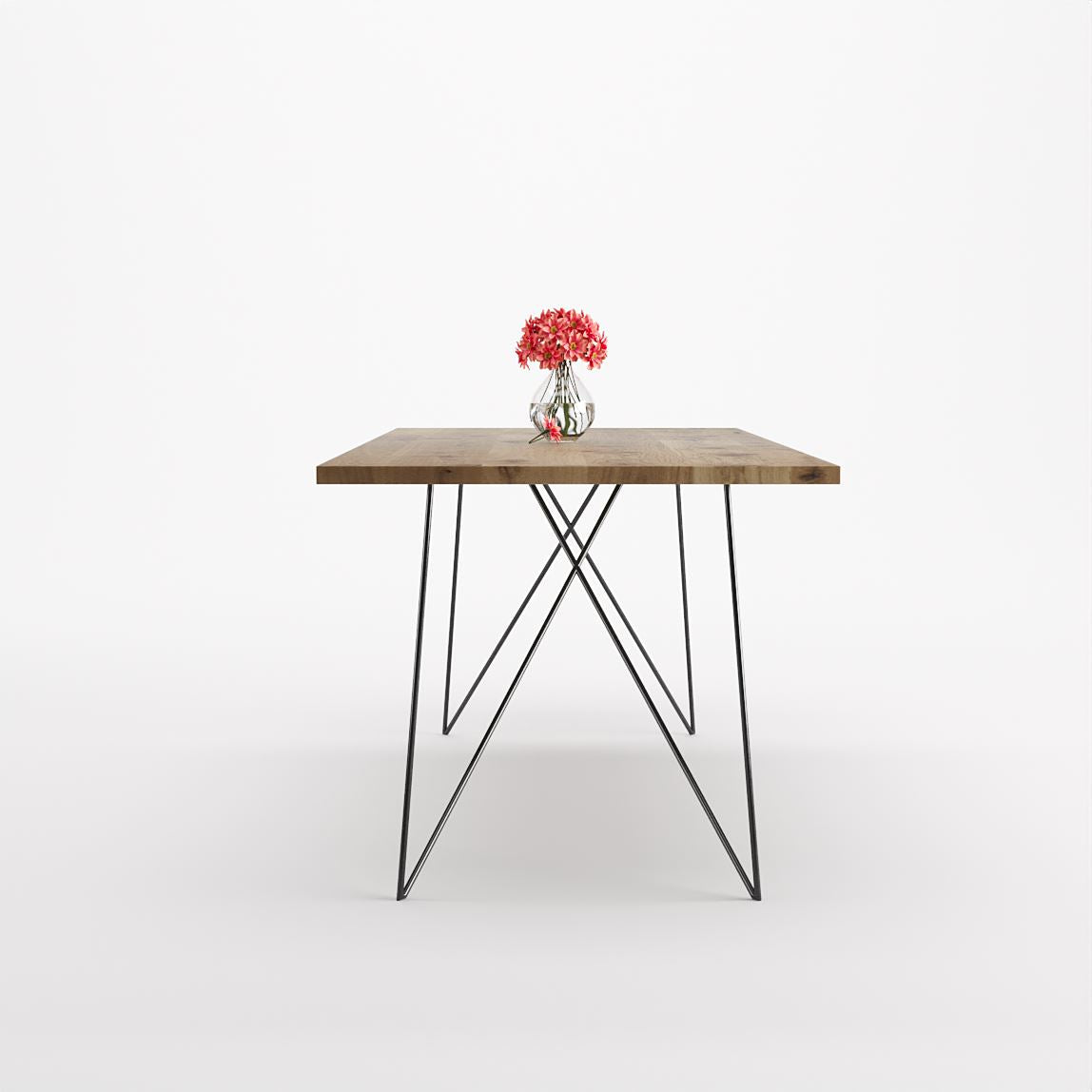 Bauhaus Walnut Dining Table on Metal Legs | AEMILIA-Hardman Design