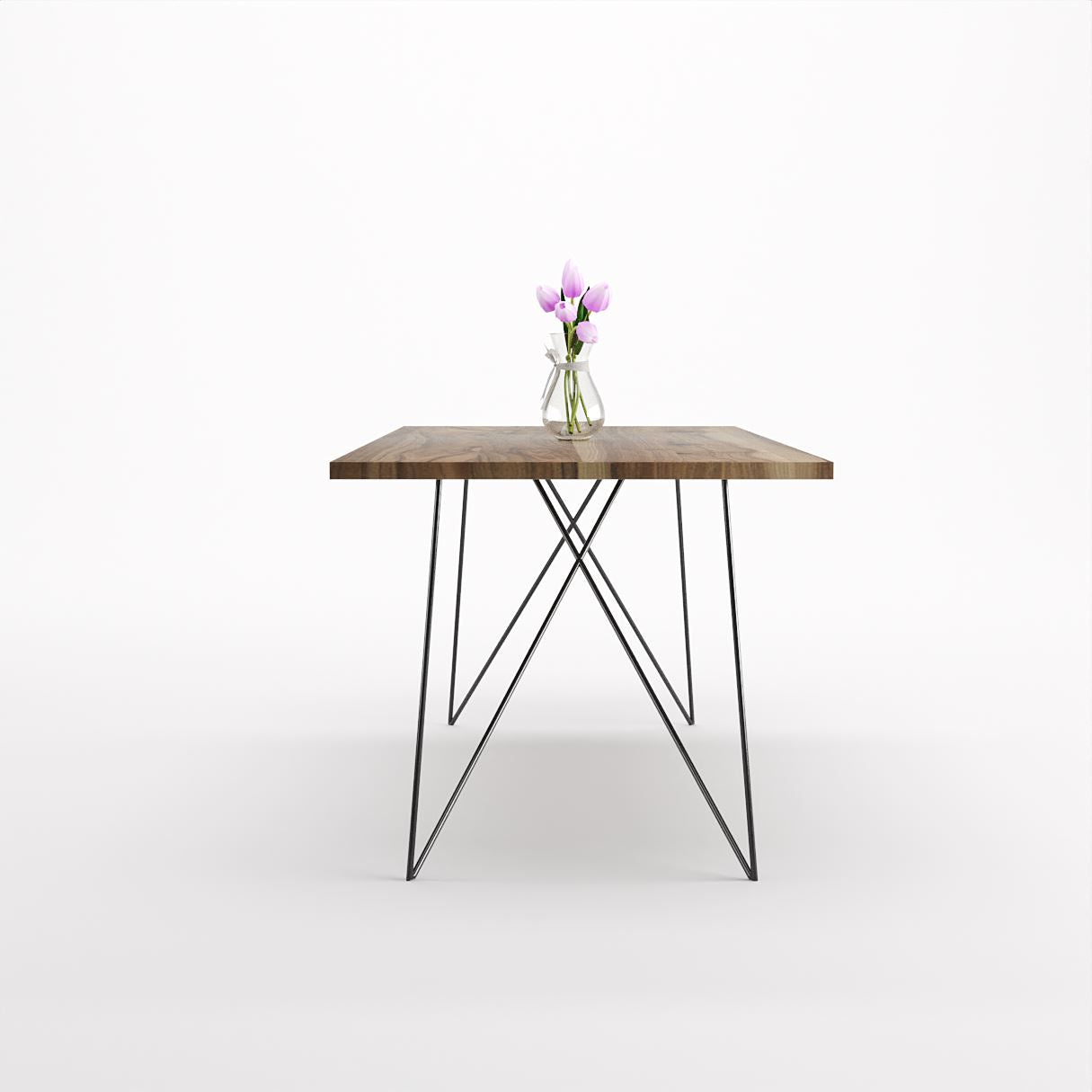 Bauhaus Walnut Dining Table on Metal Legs | AEMILIA-Hardman Design