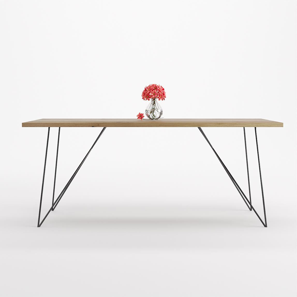 Bauhaus Walnut Dining Table on Metal Legs | AEMILIA-Hardman Design
