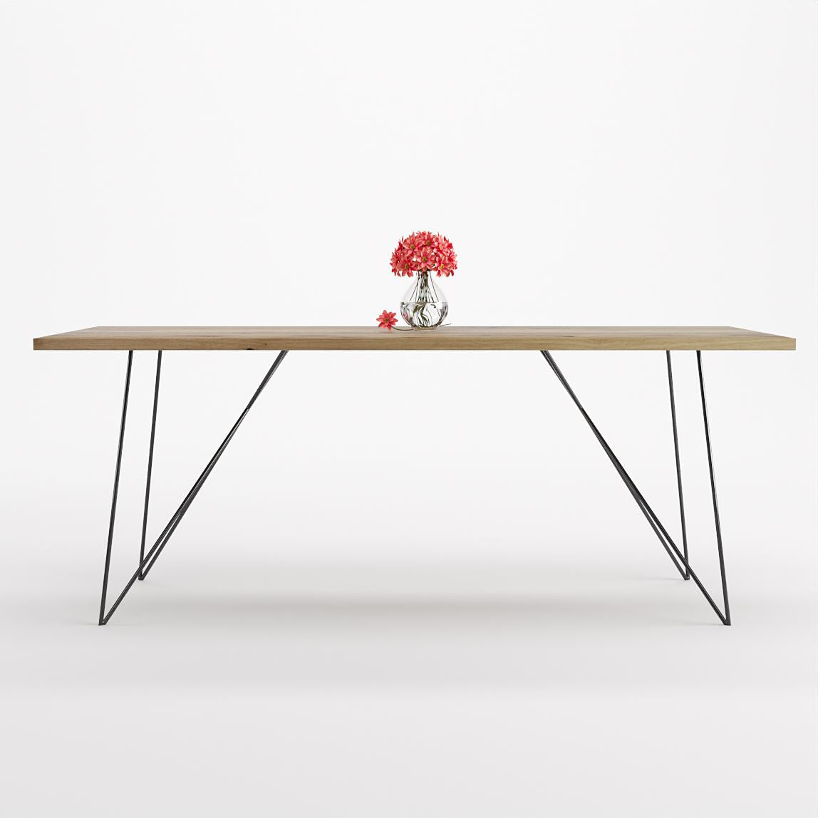 Bauhaus Walnut Dining Table on Metal Legs | AEMILIA-Hardman Design