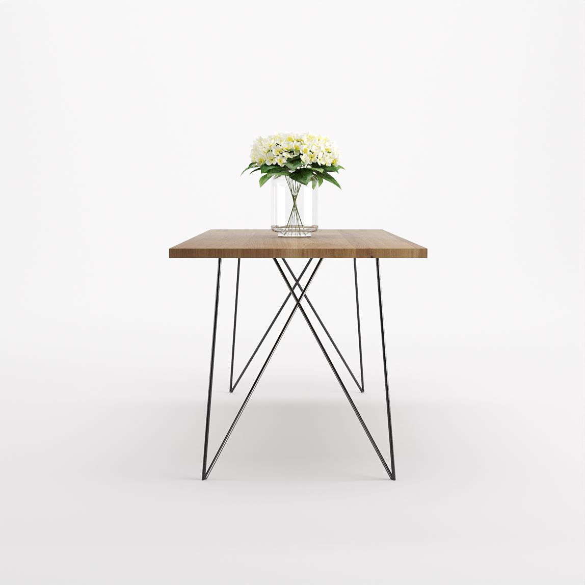 Bauhaus Walnut Dining Table on Metal Legs | AEMILIA-Hardman Design