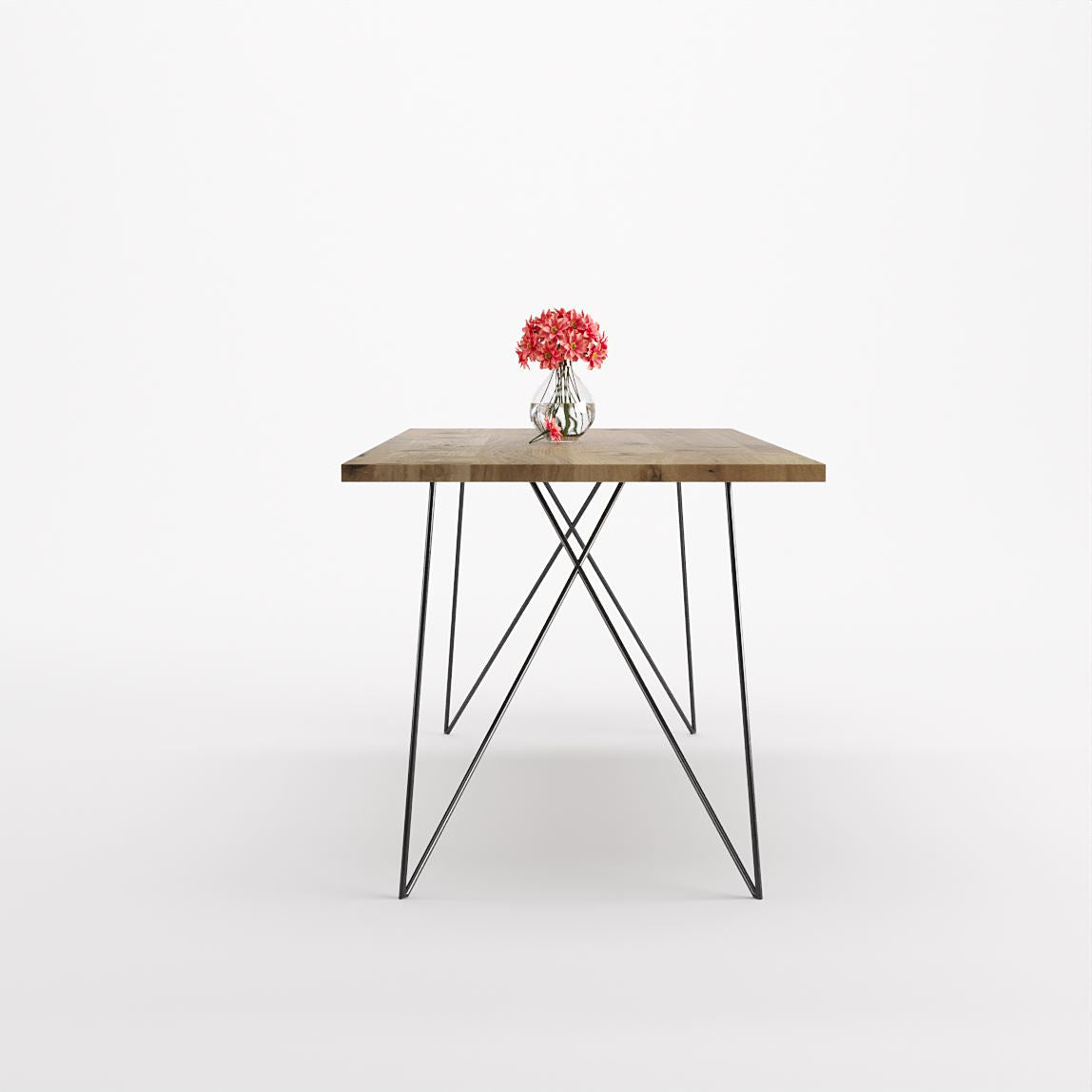 Bauhaus Walnut Dining Table on Metal Legs | AEMILIA-Hardman Design