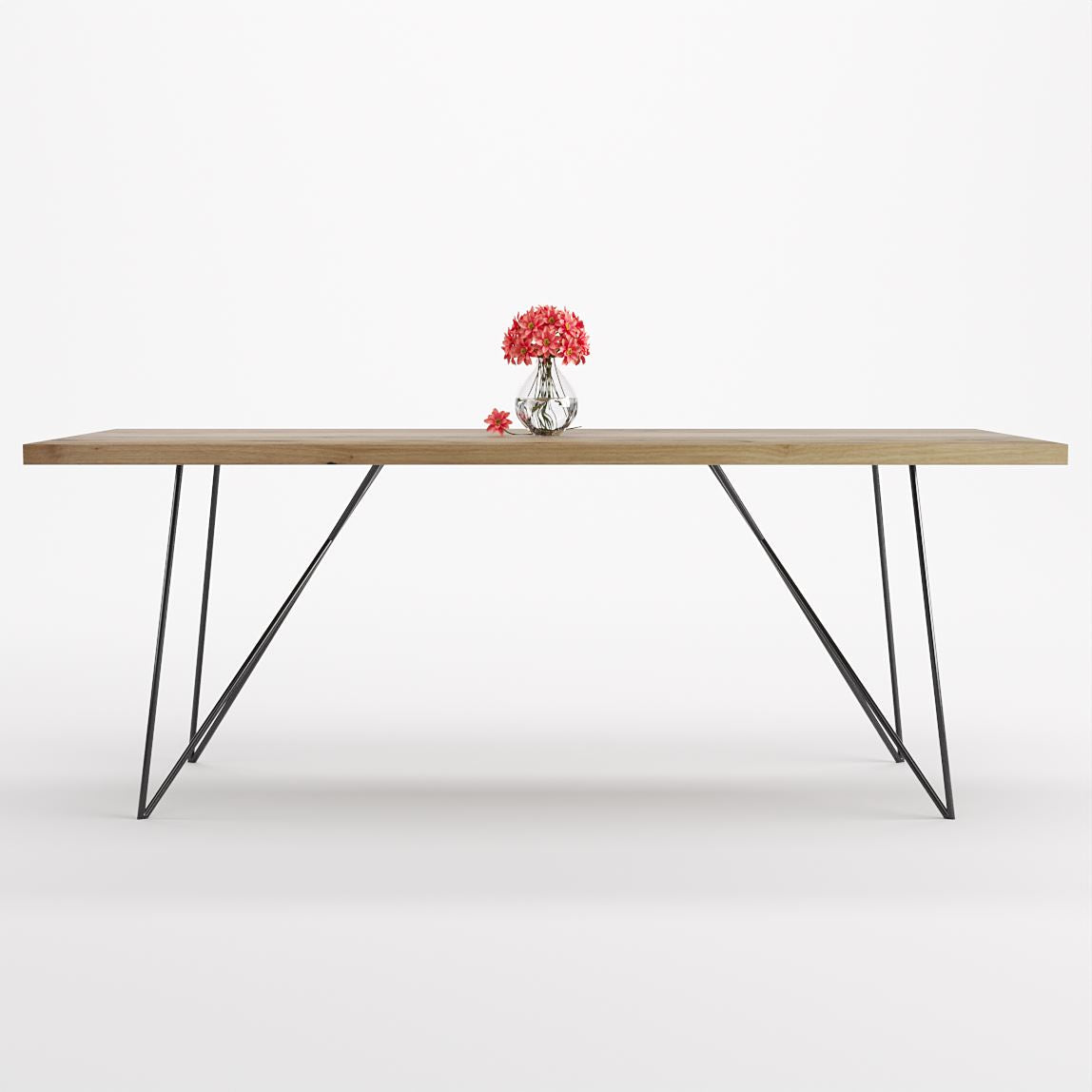 Bauhaus Walnut Dining Table on Metal Legs | AEMILIA-Hardman Design