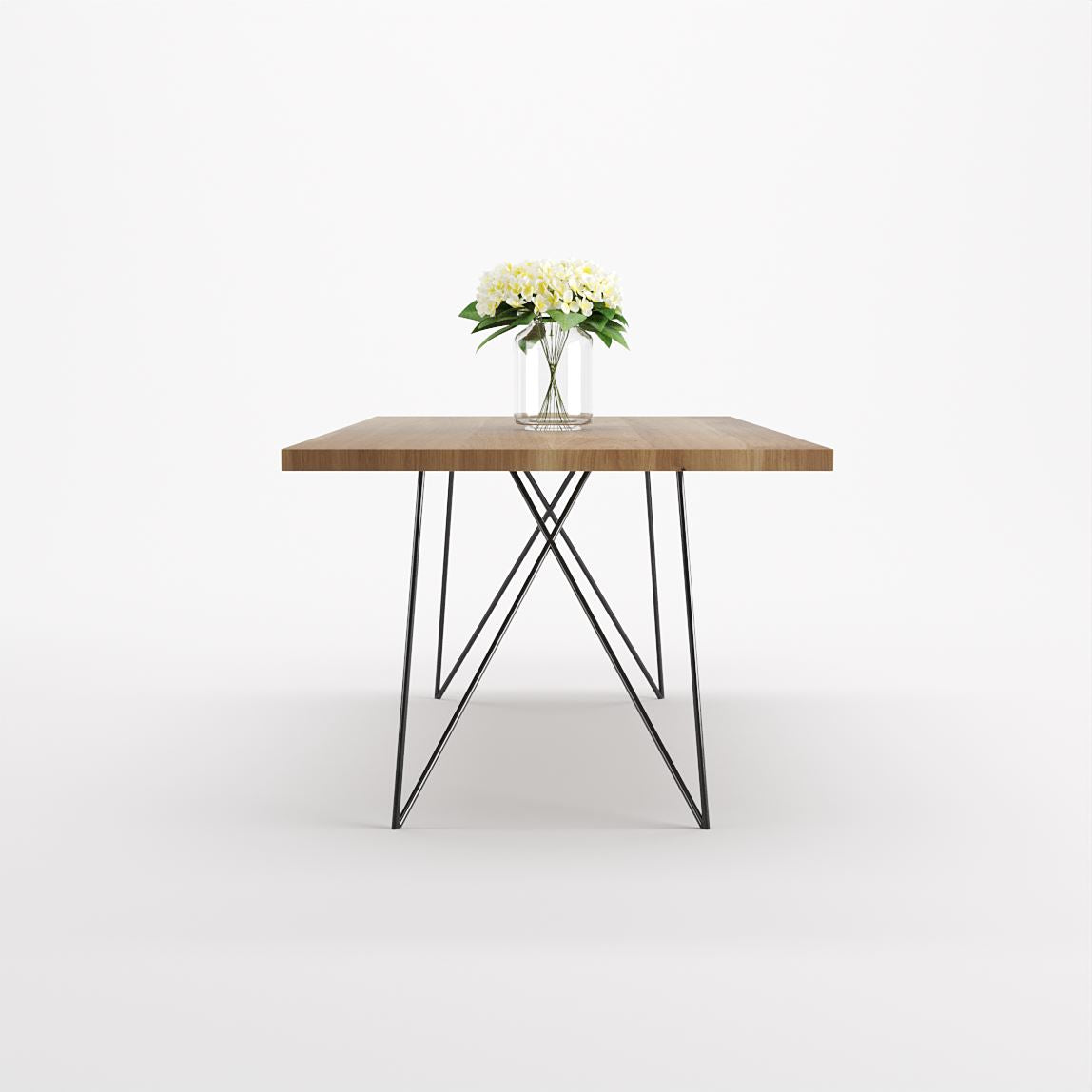 Bauhaus Walnut Dining Table on Metal Legs | AEMILIA-Hardman Design