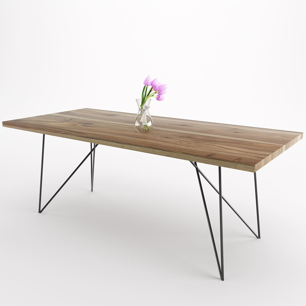 Bauhaus Walnut Dining Table on Metal Legs | AEMILIA-Hardman Design
