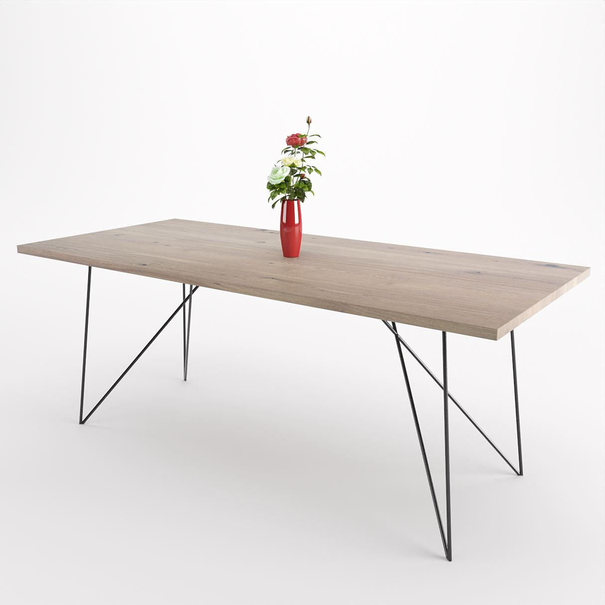 Bauhaus Walnut Dining Table on Metal Legs | AEMILIA-Hardman Design