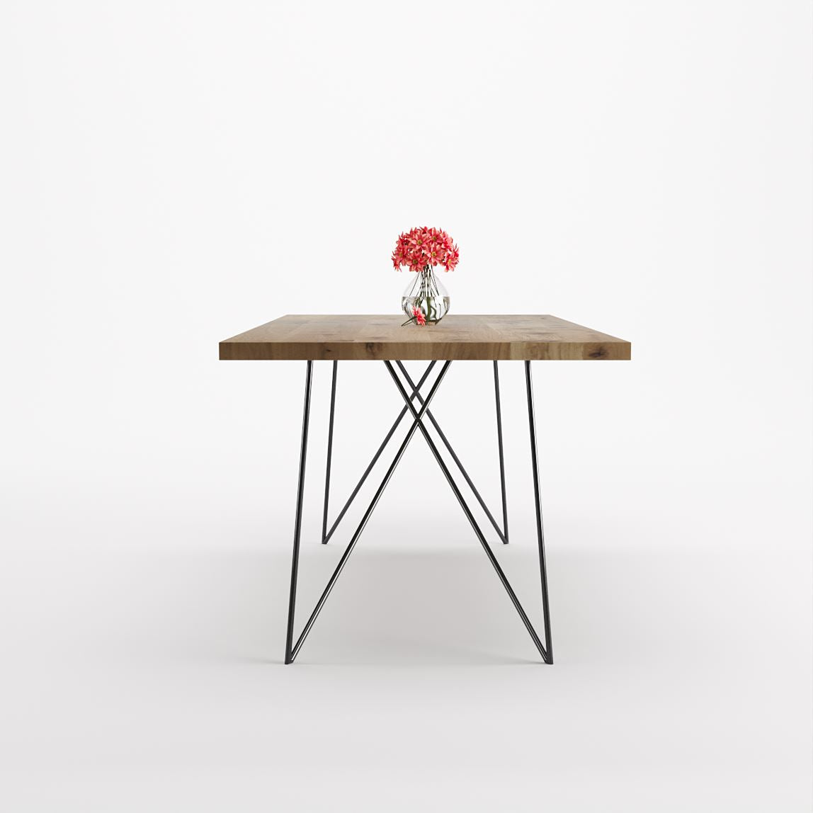 Bauhaus Walnut Dining Table on Metal Legs | AEMILIA-Hardman Design
