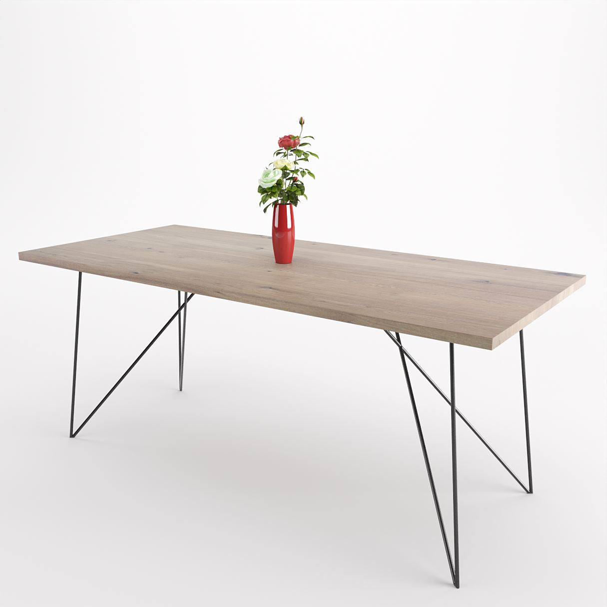 Bauhaus Walnut Dining Table on Metal Legs | AEMILIA-Hardman Design