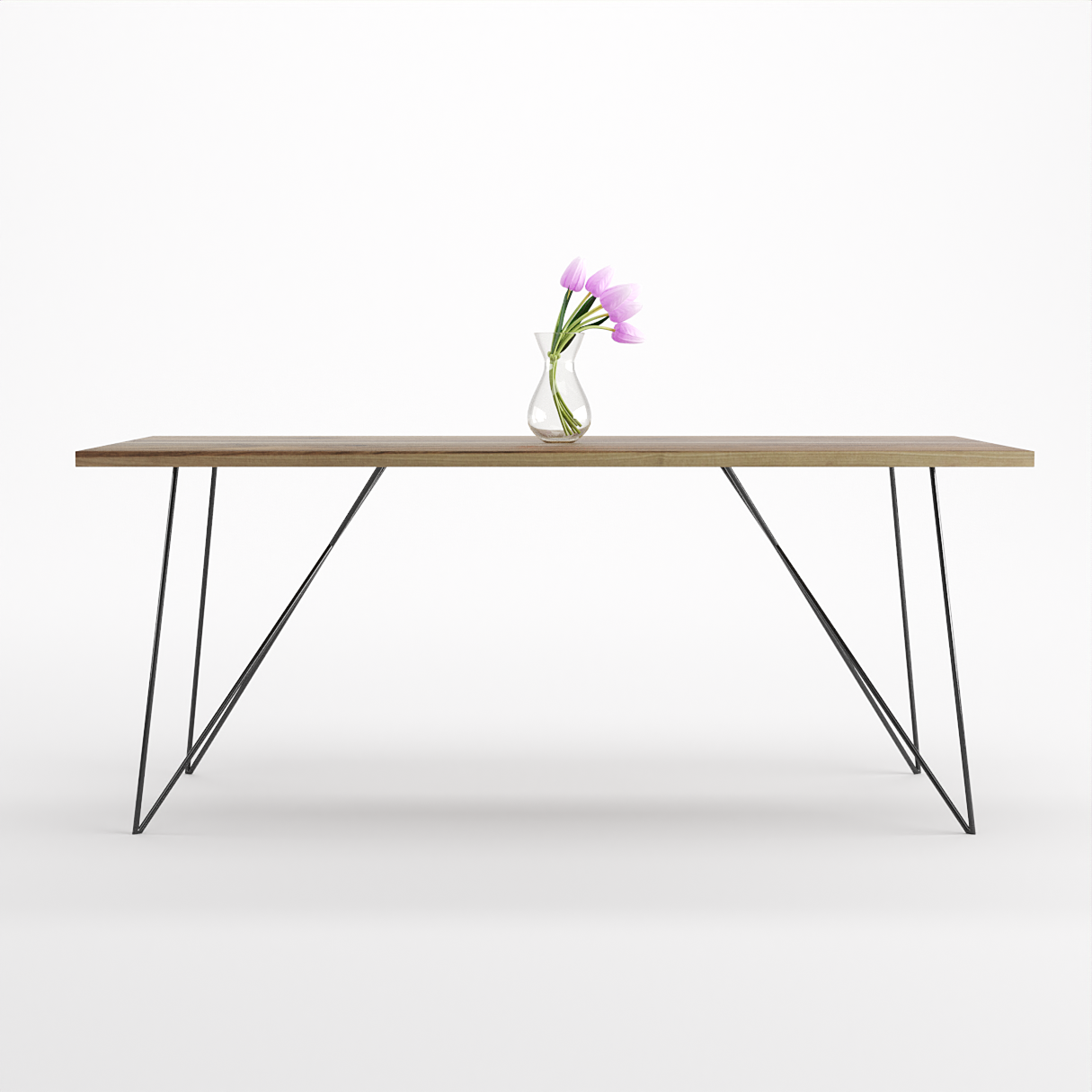 Bauhaus Walnut Dining Table on Metal Legs | AEMILIA-Hardman Design