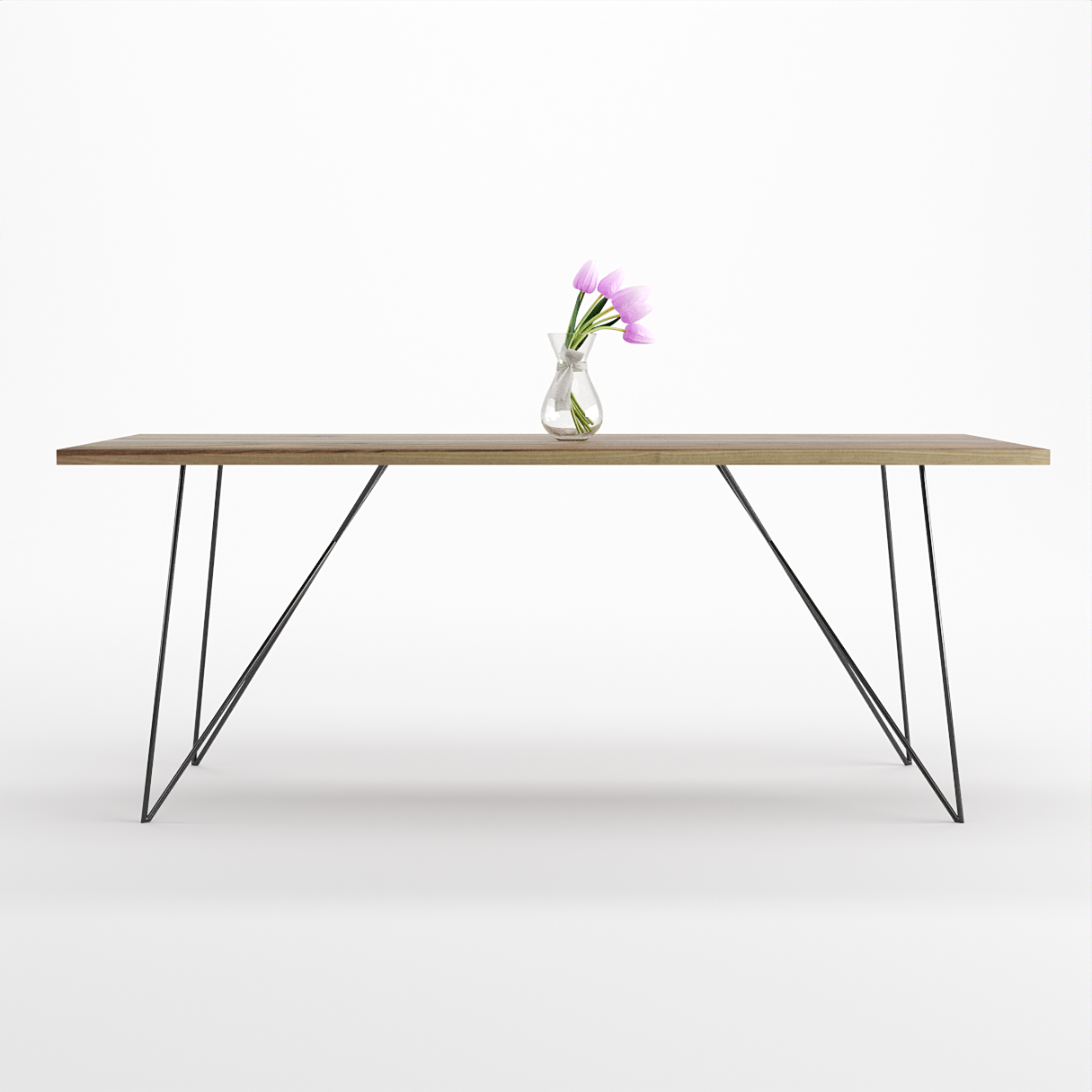 Bauhaus Walnut Dining Table on Metal Legs | AEMILIA-Hardman Design