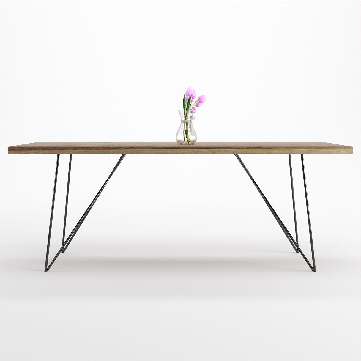 Bauhaus Walnut Dining Table on Metal Legs | AEMILIA-Hardman Design