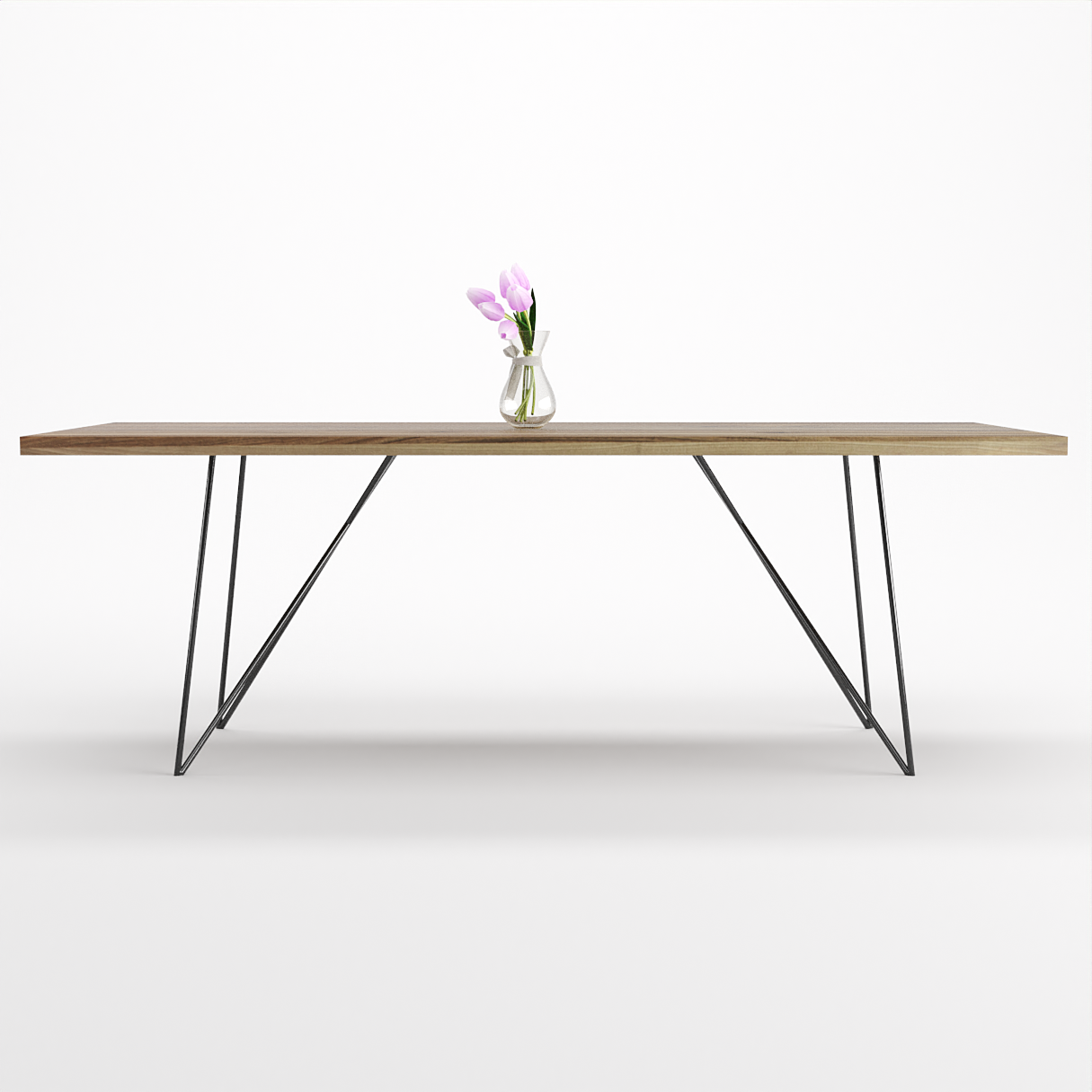 Bauhaus Walnut Dining Table on Metal Legs | AEMILIA-Hardman Design