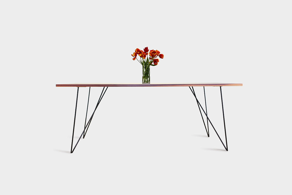 Bauhaus Walnut Dining Table on Metal Legs | AEMILIA-Hardman Design
