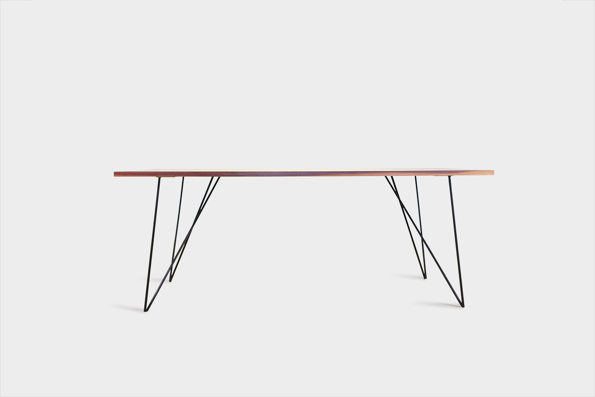 Bauhaus Walnut Dining Table on Metal Legs | AEMILIA-Hardman Design