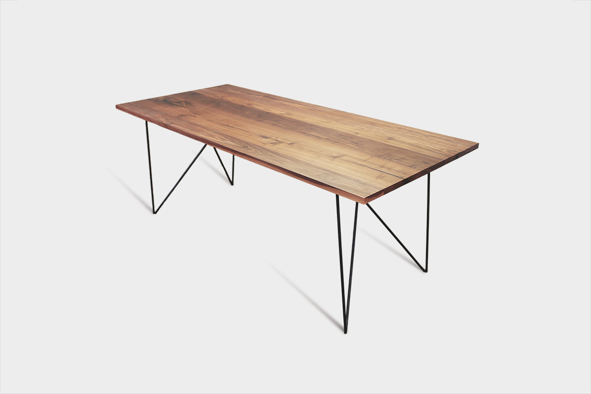 Bauhaus Walnut Dining Table on Metal Legs | AEMILIA-Hardman Design
