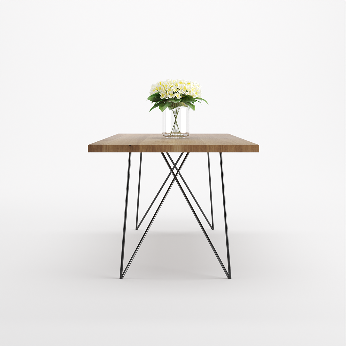 Bauhaus Walnut Dining Table on Metal Legs | AEMILIA-Hardman Design