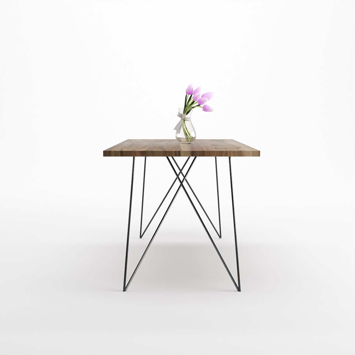 Bauhaus Walnut Dining Table on Metal Legs | AEMILIA-Hardman Design