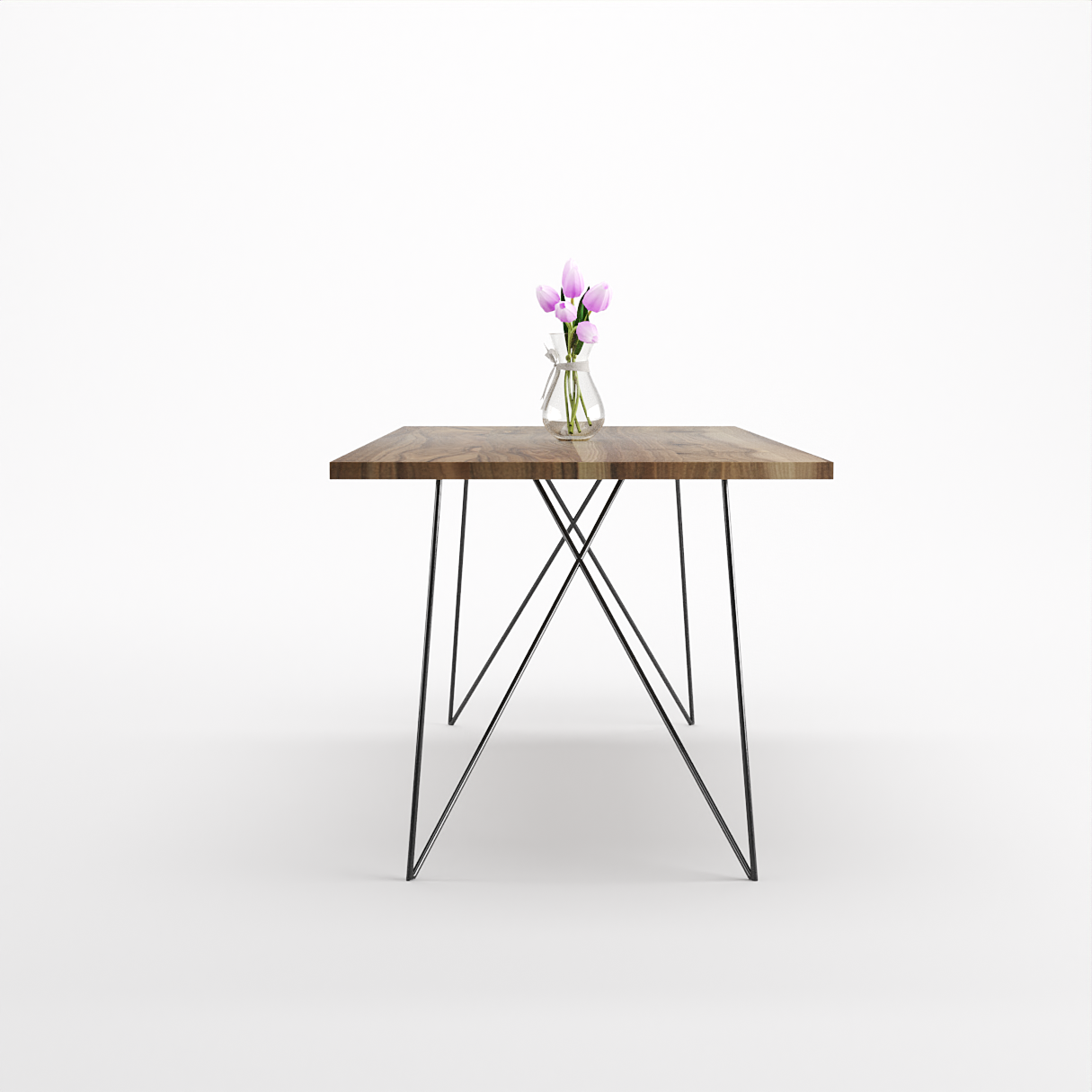 Bauhaus Walnut Dining Table on Metal Legs | AEMILIA-Hardman Design